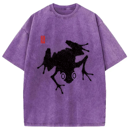 Tokyocanvas A Stippled Frog Washed T-Shirt