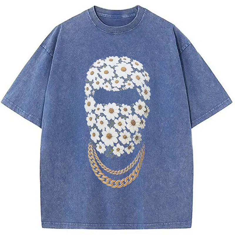 Tokyocanvas Daisy Mask Washed T-Shirt