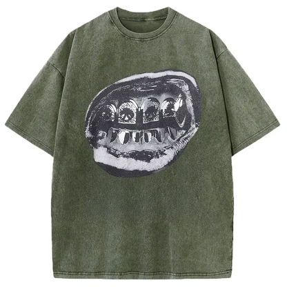 Tokyocanvas Foil Diamonds Lips Washed T-Shirt