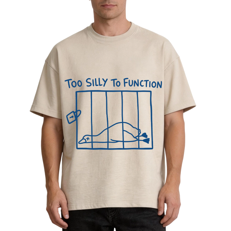 Tokyocanvas Too Silly To Function Goose Meme Washed T-Shirt