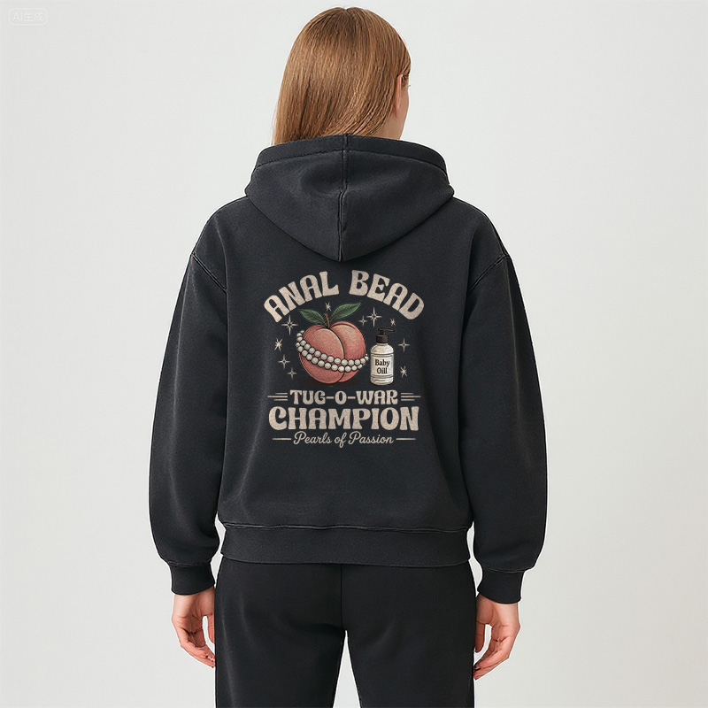 Tokyocanvas Anal Bead Tug-of-War Champion Washed Zip Hoodie