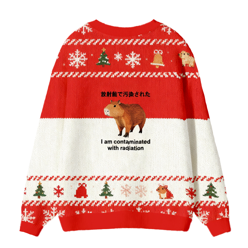 Tokyocanvas Capybara Contaminated By Radiation Ugly Cardigan Sweatshirt
