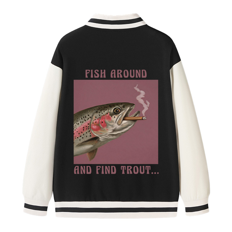 Tokyocanvas Smoking Trout Varsity Jacket