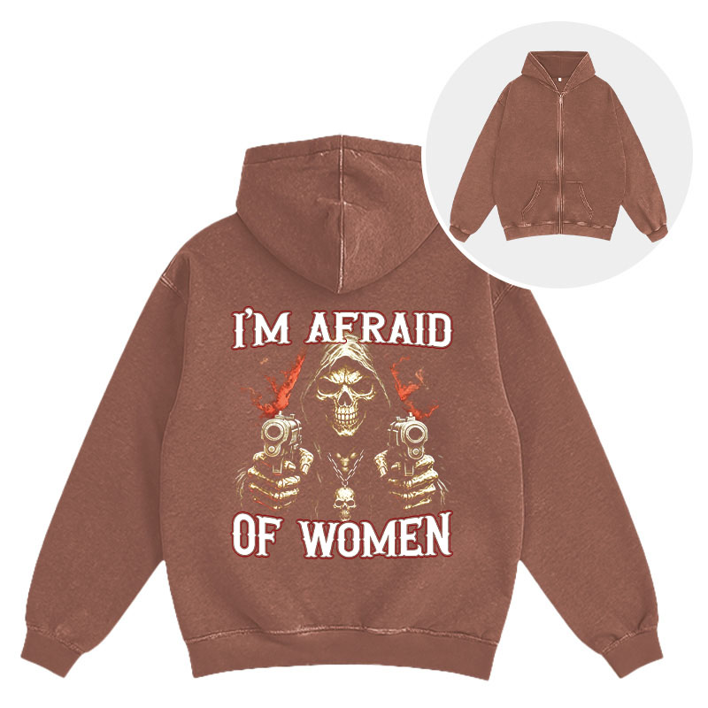 Tokyocanvas I'm Afraid Of Women Washed Zip Hoodie