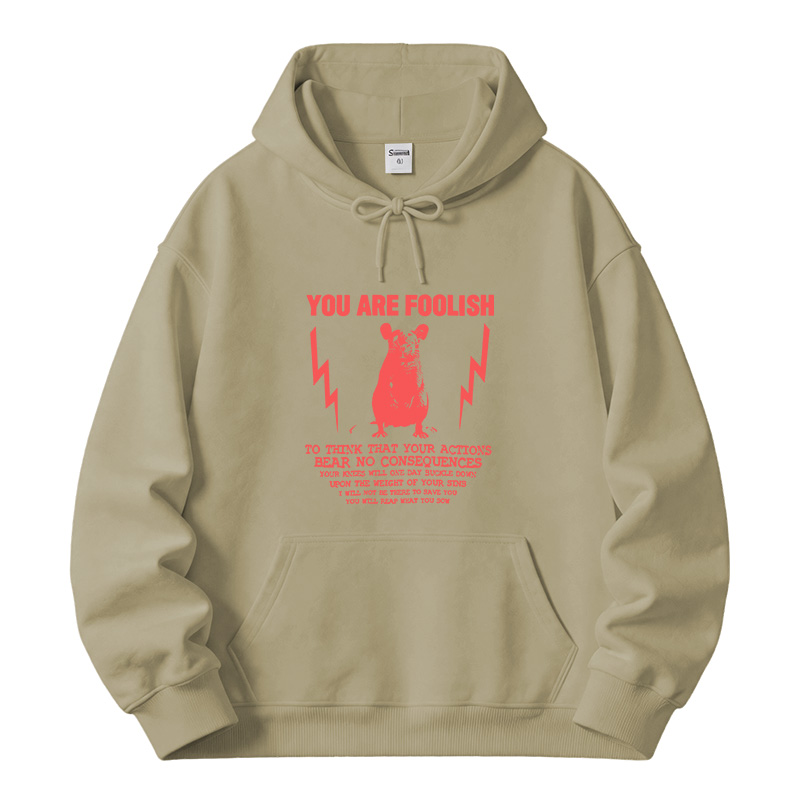 Tokyocanvas You Are Foolish Rat Meme Fleece Lined Hoodie