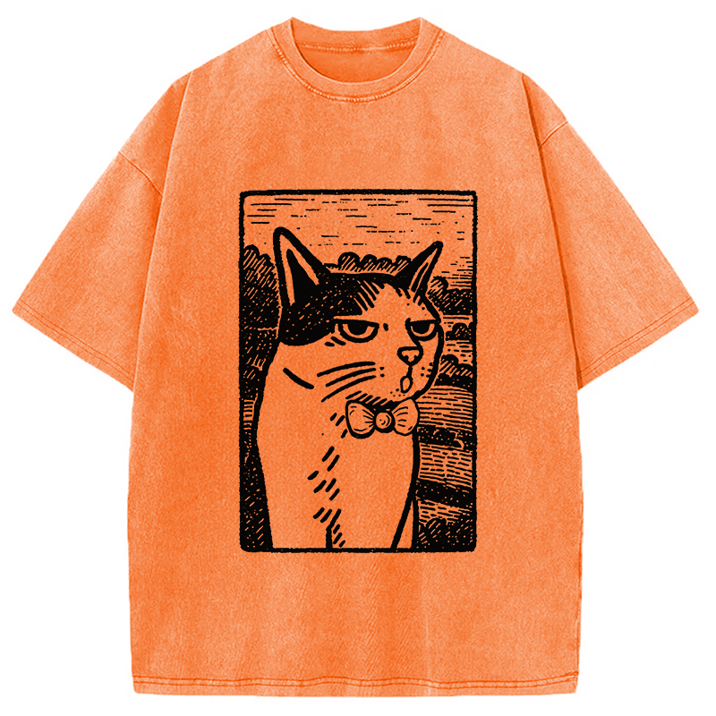 Tokyocanvas Cat's Hateful Eyes Washed T-Shirt