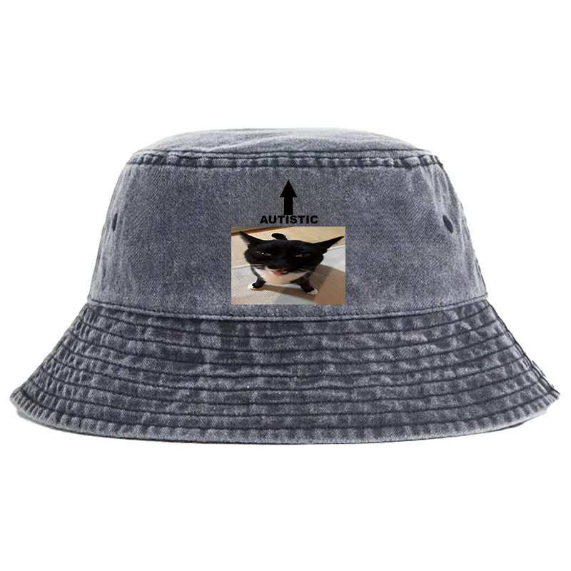 Tokyocanvas Autistic Cat Washed Bucket Hat