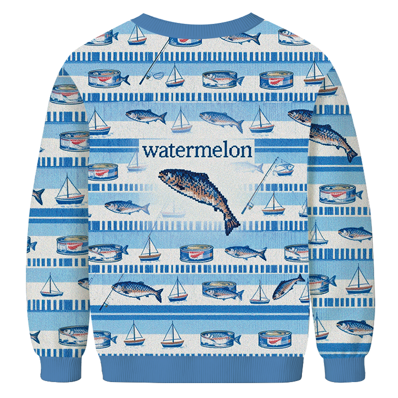 Tokyocanvas Watermelon Fish Casual Ugly Sweatshirt