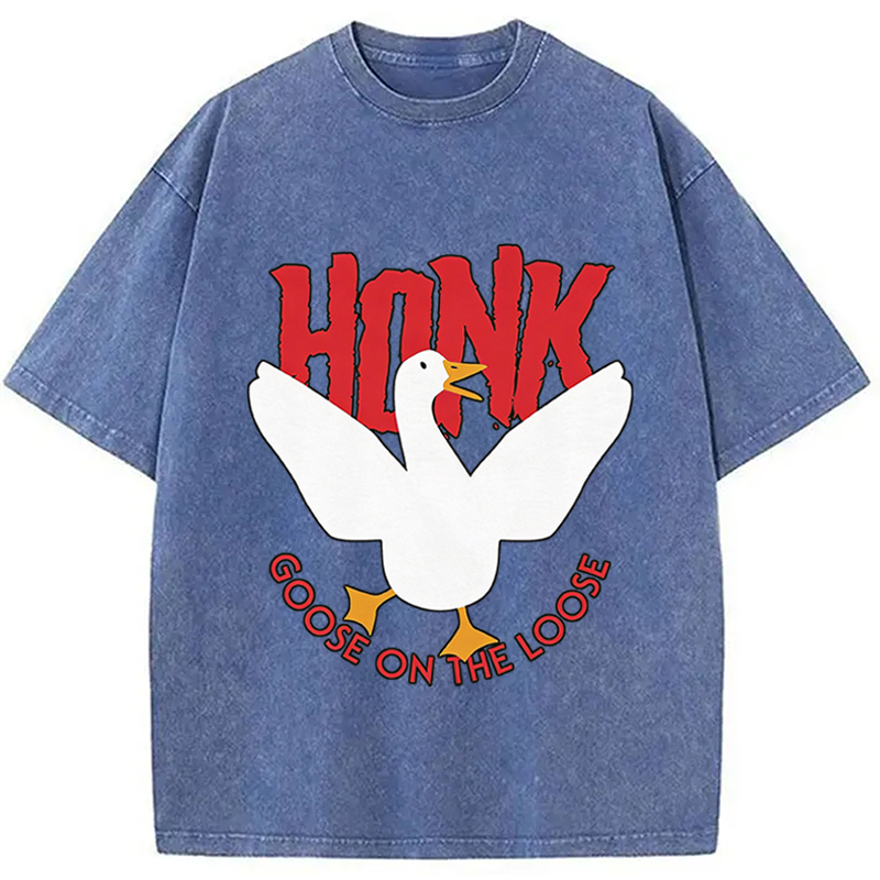 Tokyocanvas Honk Goose On The Loose Washed T-Shirt