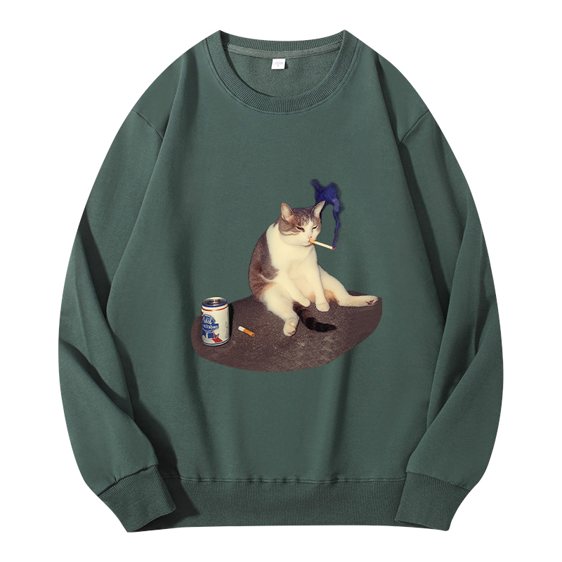 Tokyocanvas Cat Smoking Meme Classic Sweatshirt