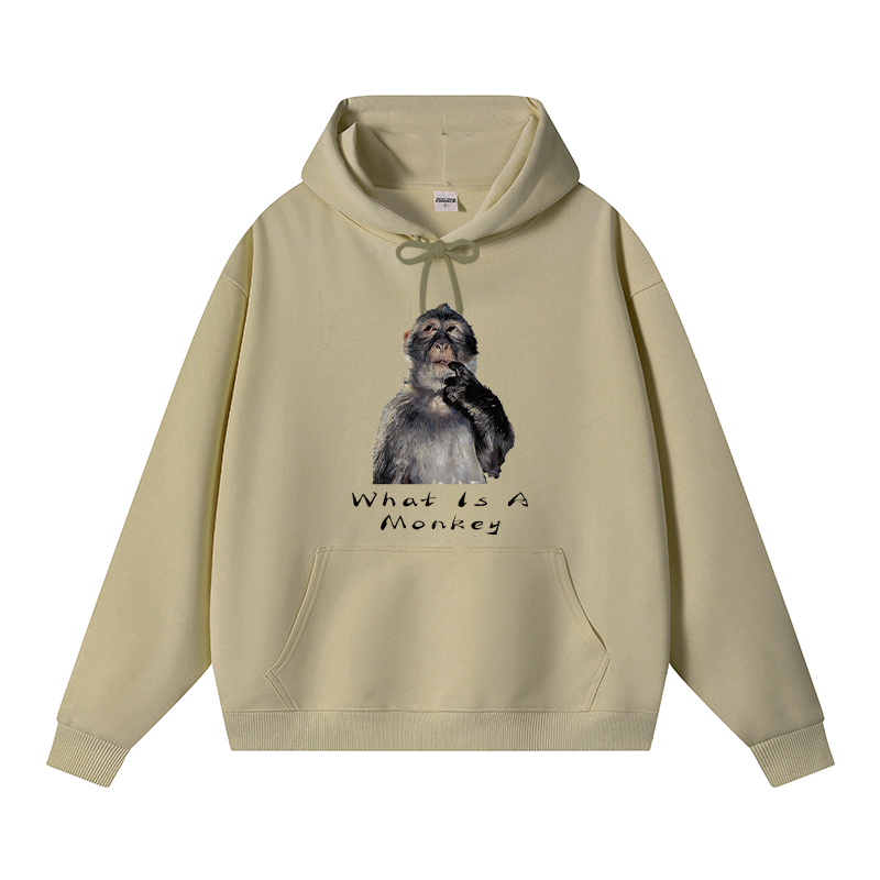 Tokyocanvas Funny Stupid Monkey Fleece Lined Hoodie