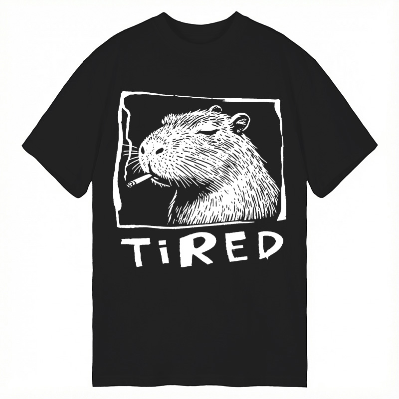 Tokyocanvas Tired Life Funny Capybara Art Classic T-Shirt