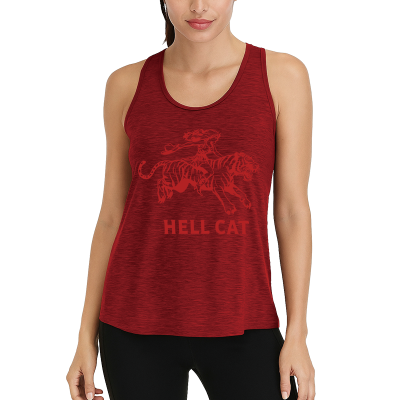 Tokyocanvas Retro Cowgirl Hell Cat Fitness Tank