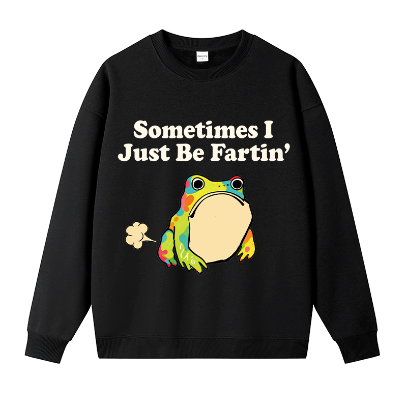 Tokyocanvas Farting Frog Fleece Lined Sweatshirt