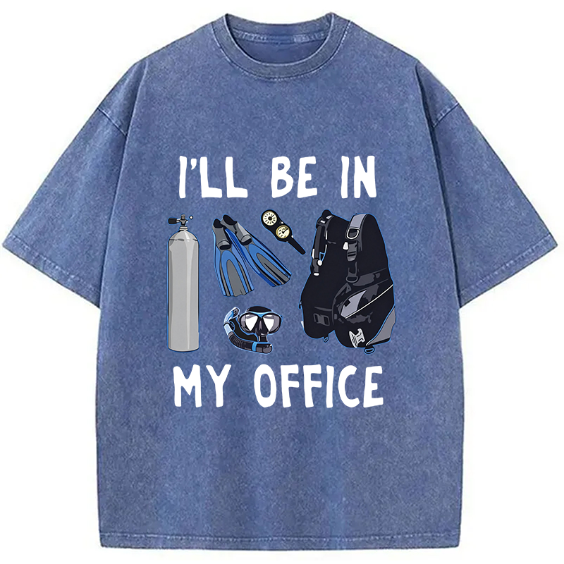 Tokyocanvas I'll be in My Office Scuba Diving Washed T-Shirt