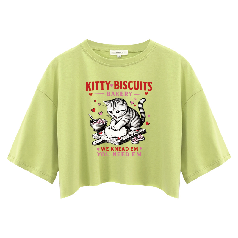 Tokyocanvas Kitty Biscuits Bakery Crop Top