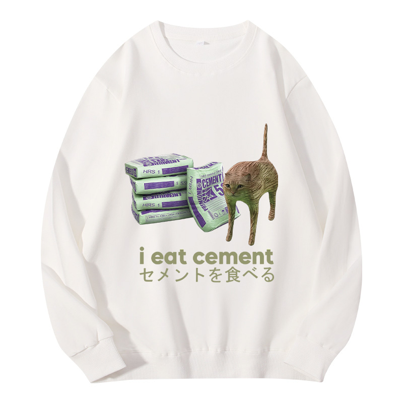 Tokyocanvas Funny Internet Cement Cat Classic Sweatshirt