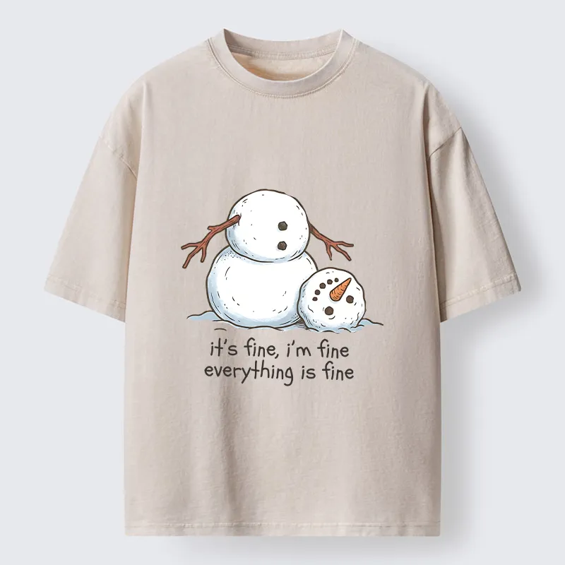 Tokyocanvas A Snowman In A Tight Spot Washed T-Shirt