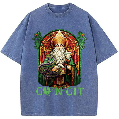 Tokyocanvas Vintage Go'n Git St Patrick Washed T-Shirt