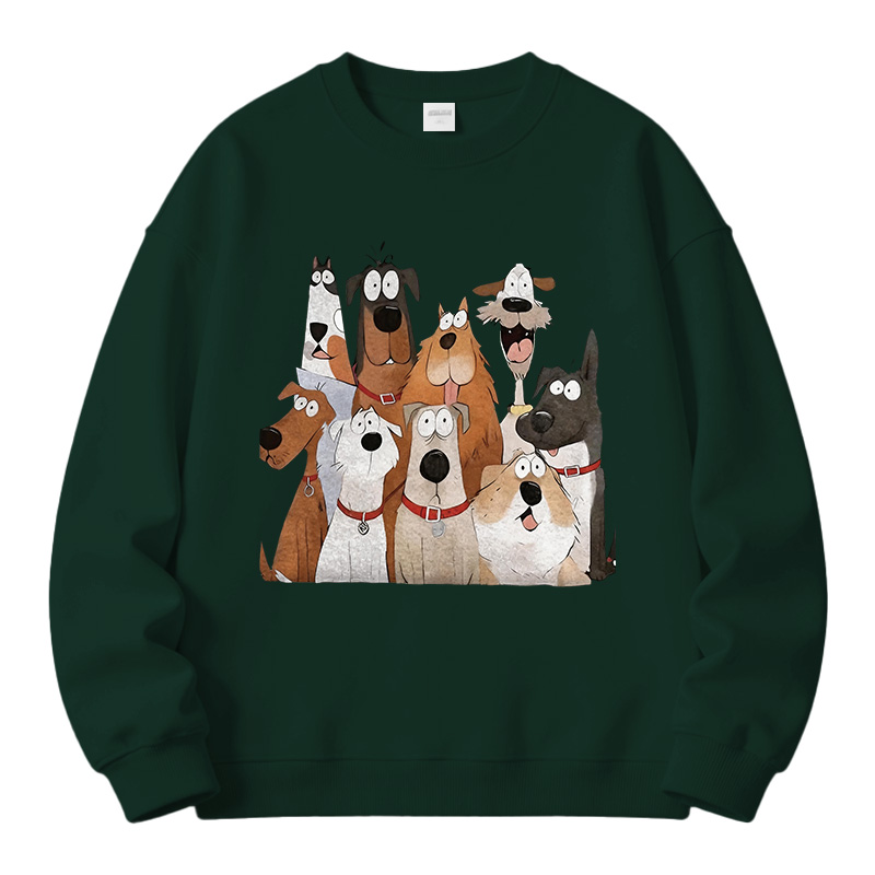Tokyocanvas Funny Cute Dog Art Print Fleece Lined Sweatshirt