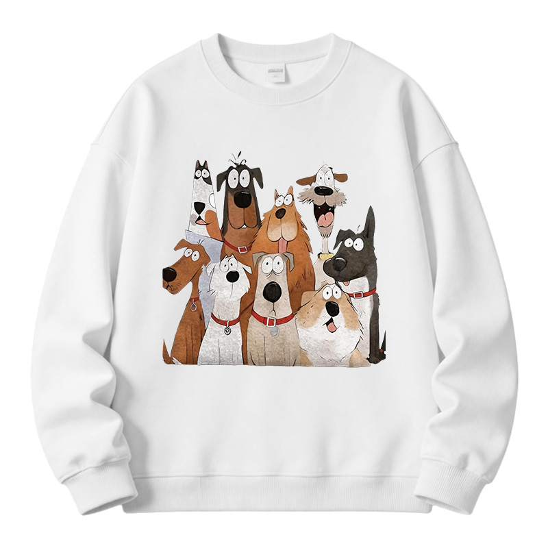 Tokyocanvas Funny Cute Dog Art Print Fleece Lined Sweatshirt