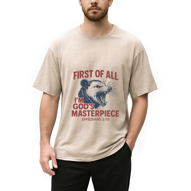 Tokyocanvas First Of All I'm God's Masterpiece Washed T-Shirt
