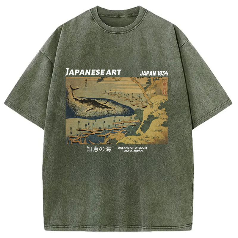 Tokyocanvas Oceans of Wisdom Washed T-Shirt