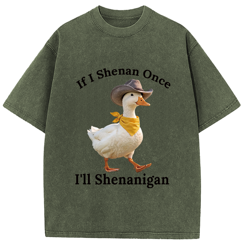 Tokyocanvas If I Shenan Once Funny Goose Washed T-Shirt