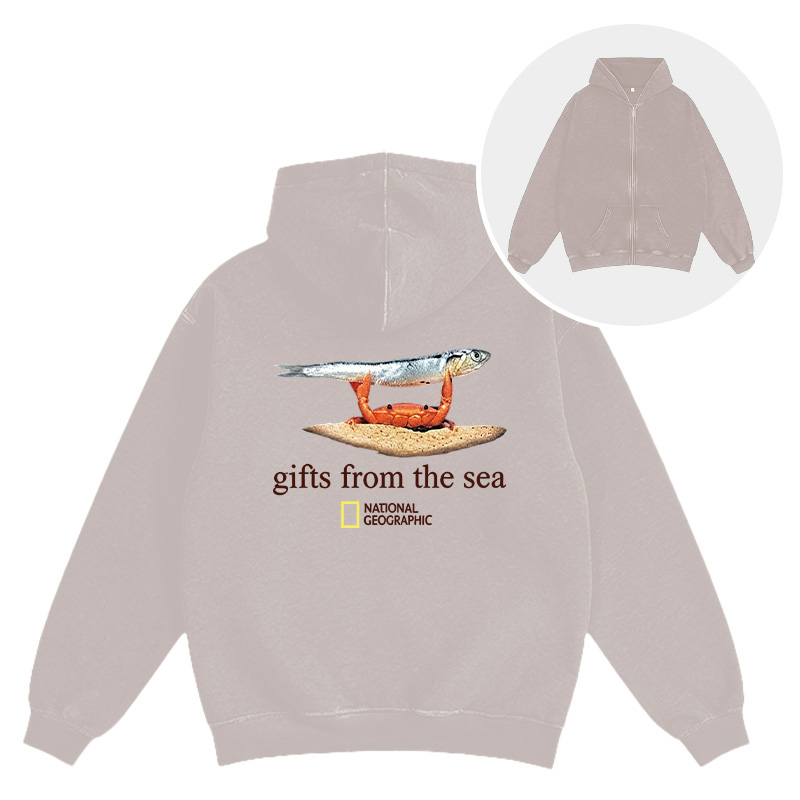 Tokyocanvas Gifts From The Sea Washed Zip Hoodie