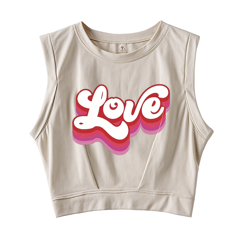 Tokyocanvas Retro Love Sleeveless Crop Top