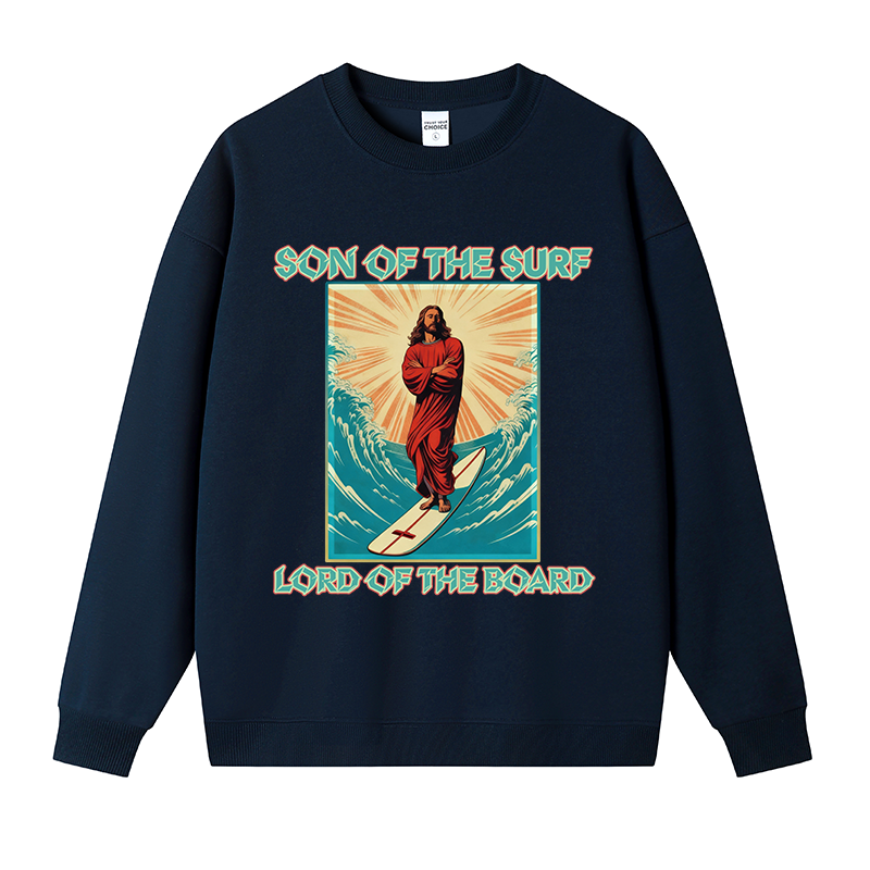 Tokyocanvas Jesus Surfer Fleece Lined Sweatshirt