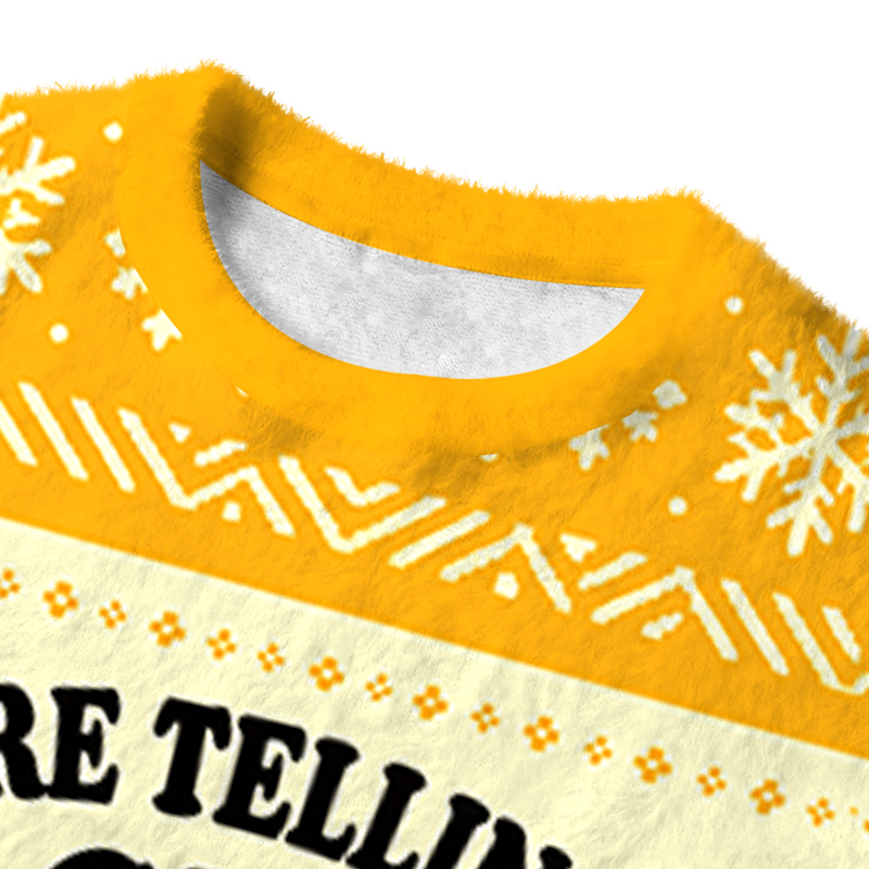 Tokyocanvas You're Telling Me A Crab Gooned in This Rag? Fuzzy Christmas Ugly Sweatshirt