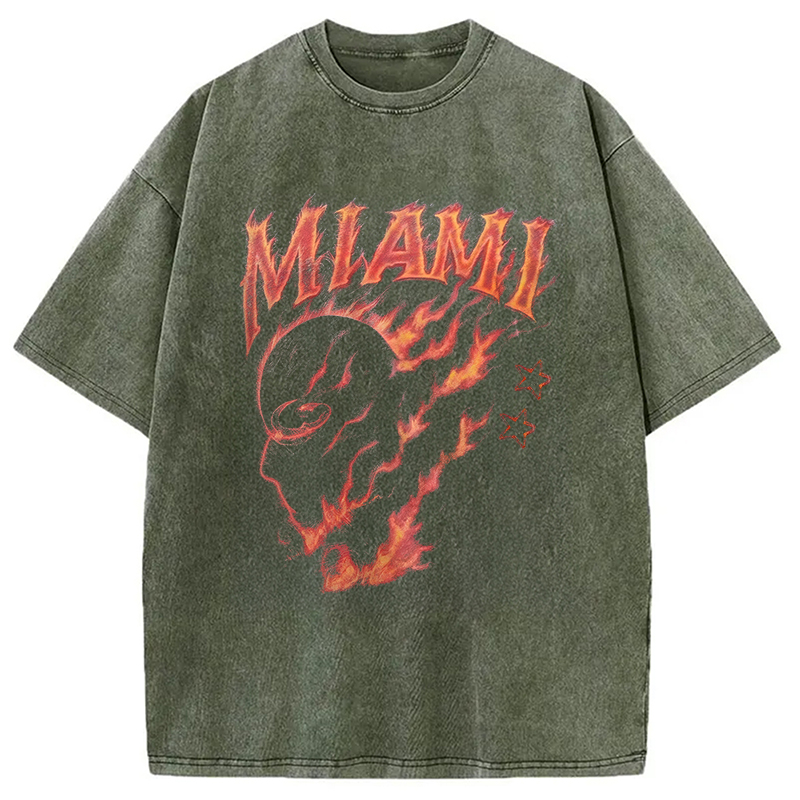 Tokyocanvas Miami Flame Ninja Washed T-Shirt