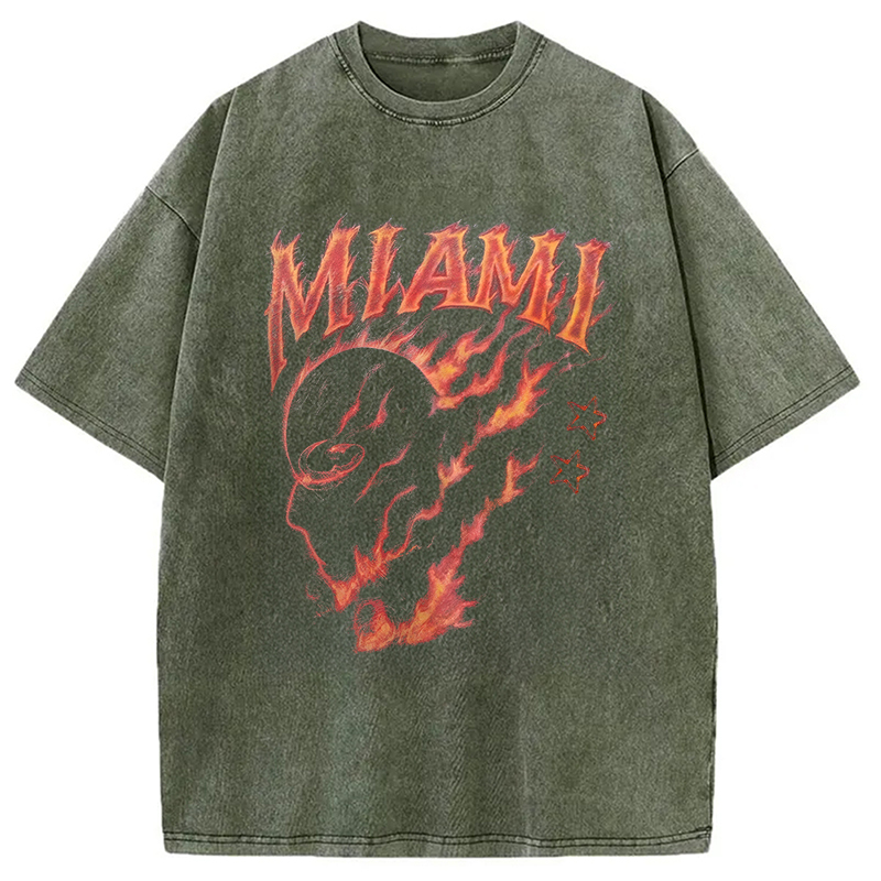 Tokyocanvas Miami Flame Ninja Washed T-Shirt