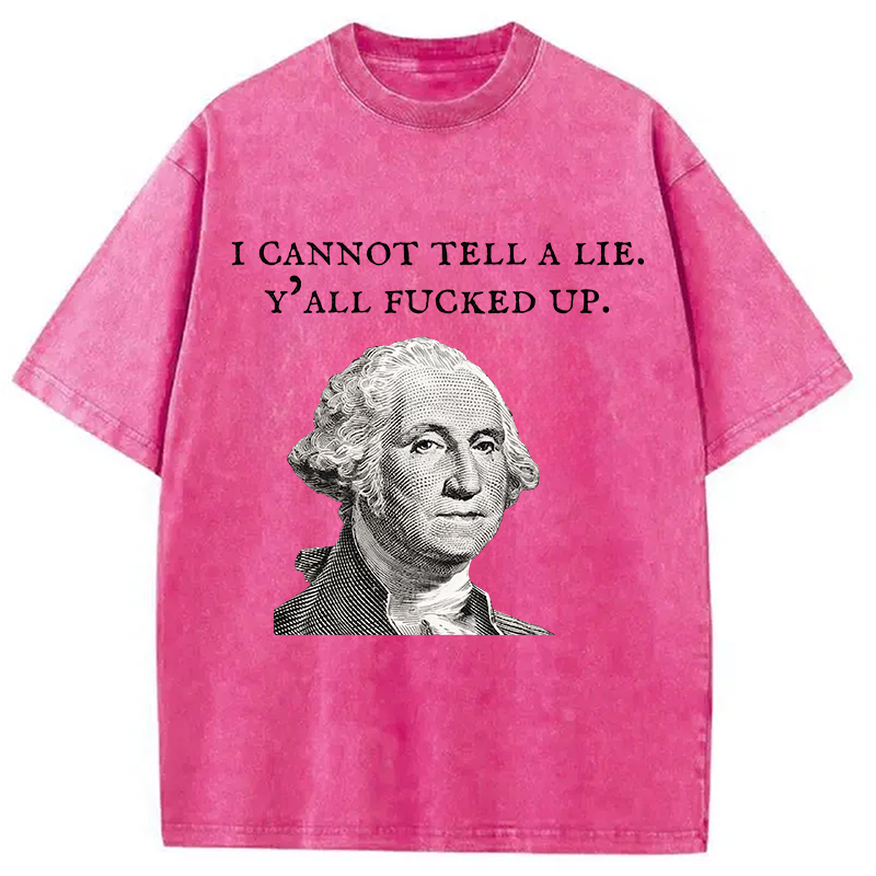 Tokyocanvas Funny George Washington Post-Election Washed T-Shirt