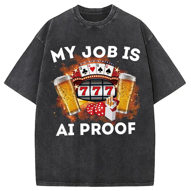Tokyocanvas My Job Is AI Proof Washed T-Shirt