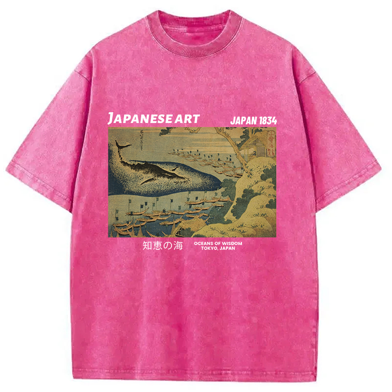 Tokyocanvas Oceans of Wisdom Washed T-Shirt