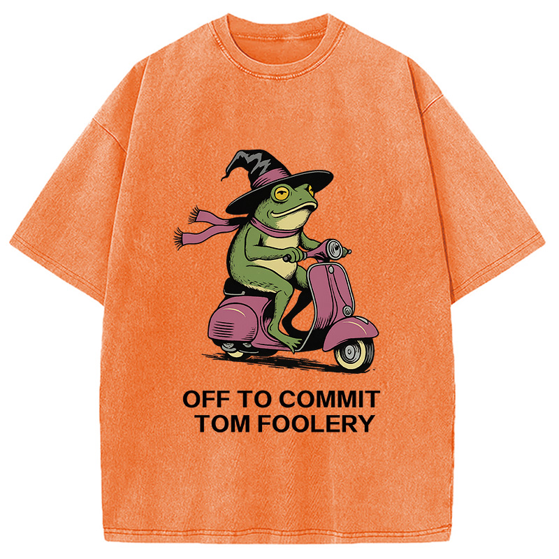 Tokyocanvas Off to Commit Tom Foolery Frog Washed T-Shirt