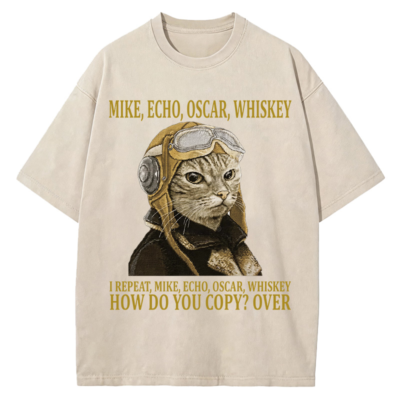 Tokyocanvas M.E.O.W. Mike Echo Oscar Whiskey Washed T-Shirt