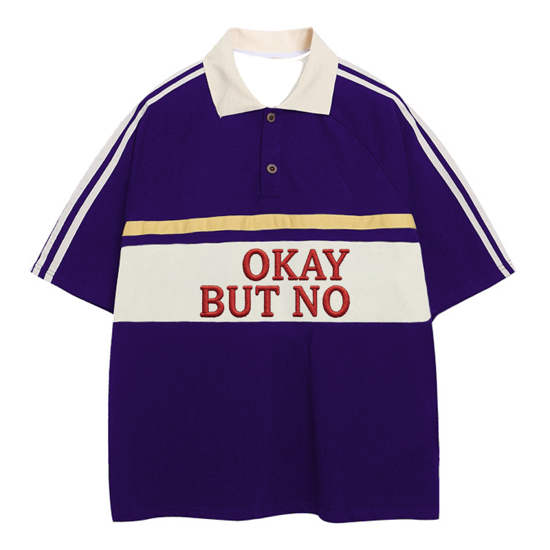Tokyocanvas Okay But No Polo Embroidered T-Shirt