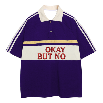 Tokyocanvas Okay But No Polo Embroidered T-Shirt