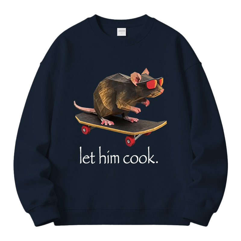 Tokyocanvas Rat Skateboard Cook Fleece Lined Sweatshirt