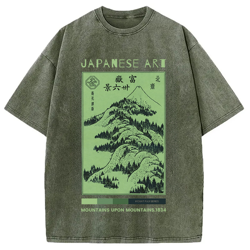 Tokyocanvas 36 Views of Mount Fuji Washed T-Shirt