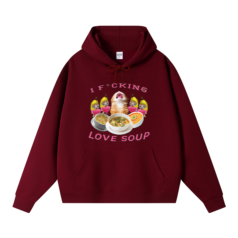 Tokyocanvas I Fxcking Love Soup Fleece Lined Hoodie