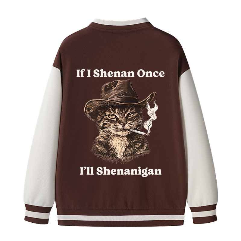 Tokyocanvas Funny Unhinged Cat Varsity Jacket