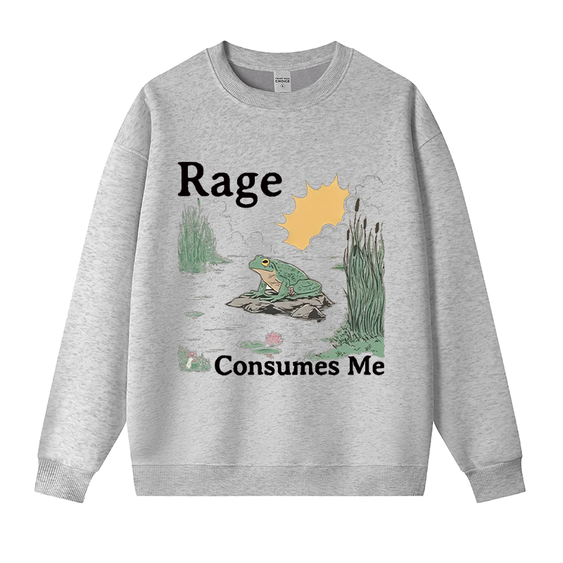 Tokyocanvas Rage Consumes Me Frog Pond Fleece Lined Sweatshirt