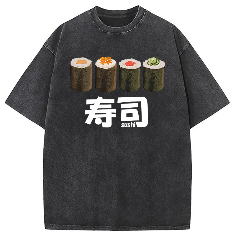Tokyocanvas Kawaii Sushi Roll Washed T-Shirt