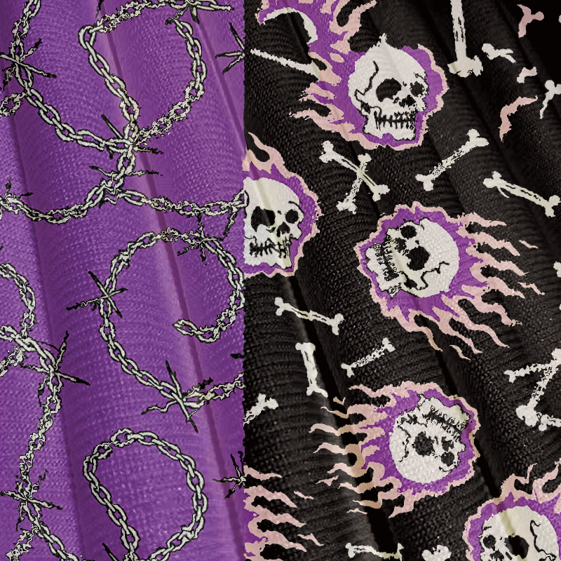 Tokyocanvas Purple Skull Casual Ugly Sweatshirt