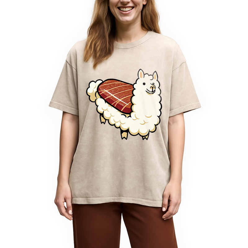 Tokyocanvas Alpaca Sushi Washed T-Shirt