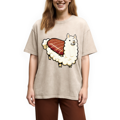 Tokyocanvas Alpaca Sushi Washed T-Shirt